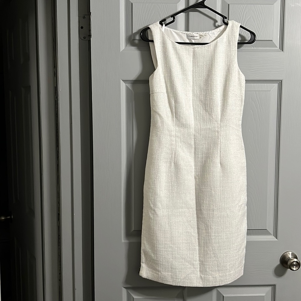 Calvin Klein white zip dress